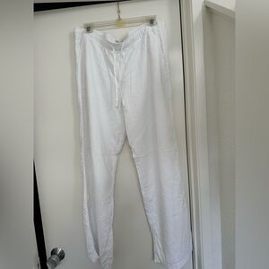 Hollister  White linen fully lined pants size large